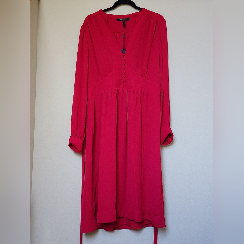 BCBGMaxAzria Long Sleeve Button Dress